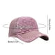 thumbnail image 3 of Gorra de béisbol de malla con pedrería Sombrero de sol ajustable con coleta • Cristales brillantes con tachuelas • Gorra deportiva de poliéster transpirable • Negro caqui Rosa Blanco, 3 of 6