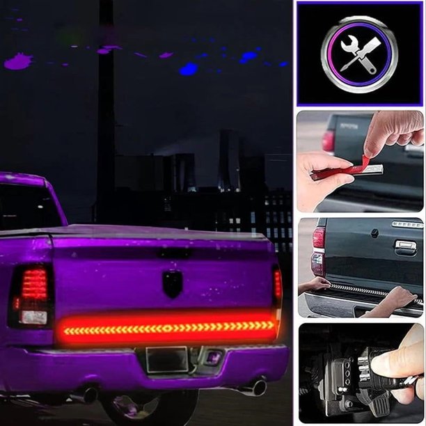 Herramientas y mejoras para el hogar Luces traseras LED para automoción Luces intermitentes para camiones Luces de giro fluidas Decorativas Universales Fishbone Luces de freno universales de 12 V y 24