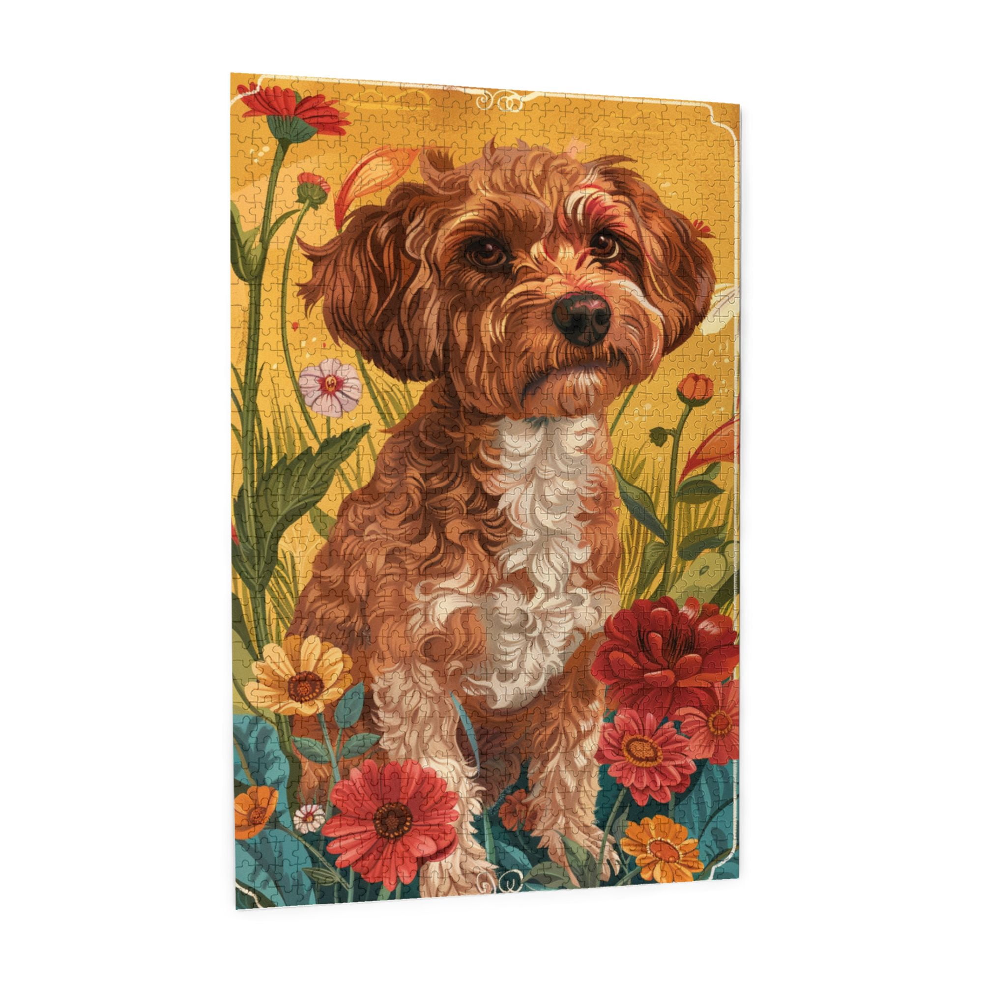 1000 PCS Flower Puppy 1000 Piece Jigsaw Puzzle,Funny Animal Wooden Puzzle For Adults,Puzzles Suitable For Entertaining With Family During Holidays,Gift For Animal Lovers,Adults Puzzle