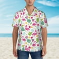 thumbnail image 4 of Balery Cute Flamingo Print Men's Hawaiian Shirts Short Sleeve Beach Shirt Relaxed Fit Vacation Button Down Shirts-3X-Large, 4 of 9