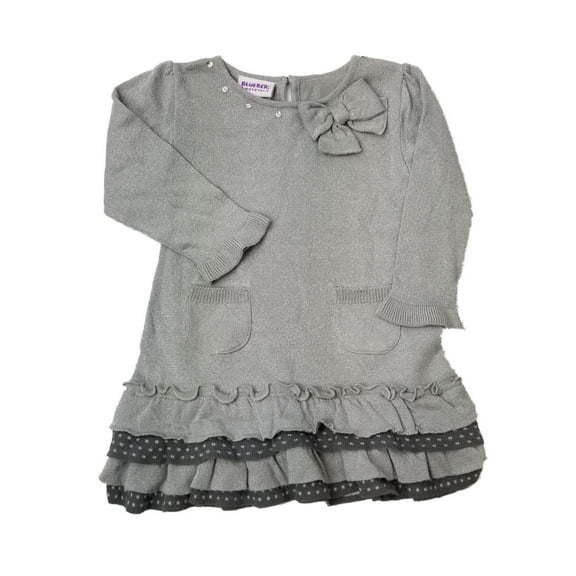 Infant Baby Girls Grey Sparkle Glitter Christmas Holiday & Party Dress 24M