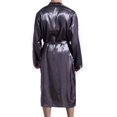 thumbnail image 4 of Men‘s Imitation Silk Bathrobe Classic Long Pocket Home Service Bathrobe, 4 of 4