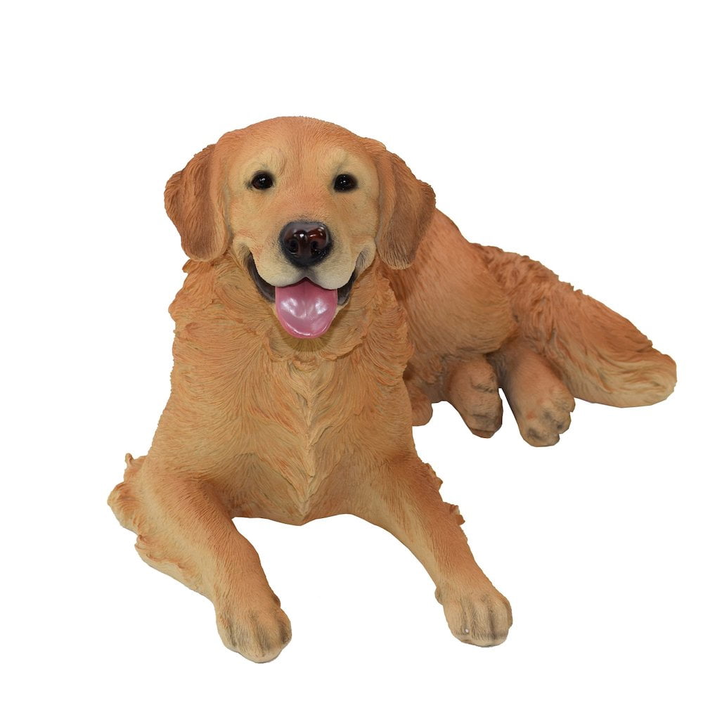 Hi-Line Gift 12 in Golden Retriever Lying Down Garden Statue, Weather-Resistant