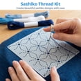 thumbnail image 3 of 64 Pcs Sashiko Thread Kit, Denim Fabric Embroidery Patterns with Sashiko Stencils Needles Cotton Thimble, Embroidery Kit for Sewing Hand Quilting Mending Supplies, 3 of 6