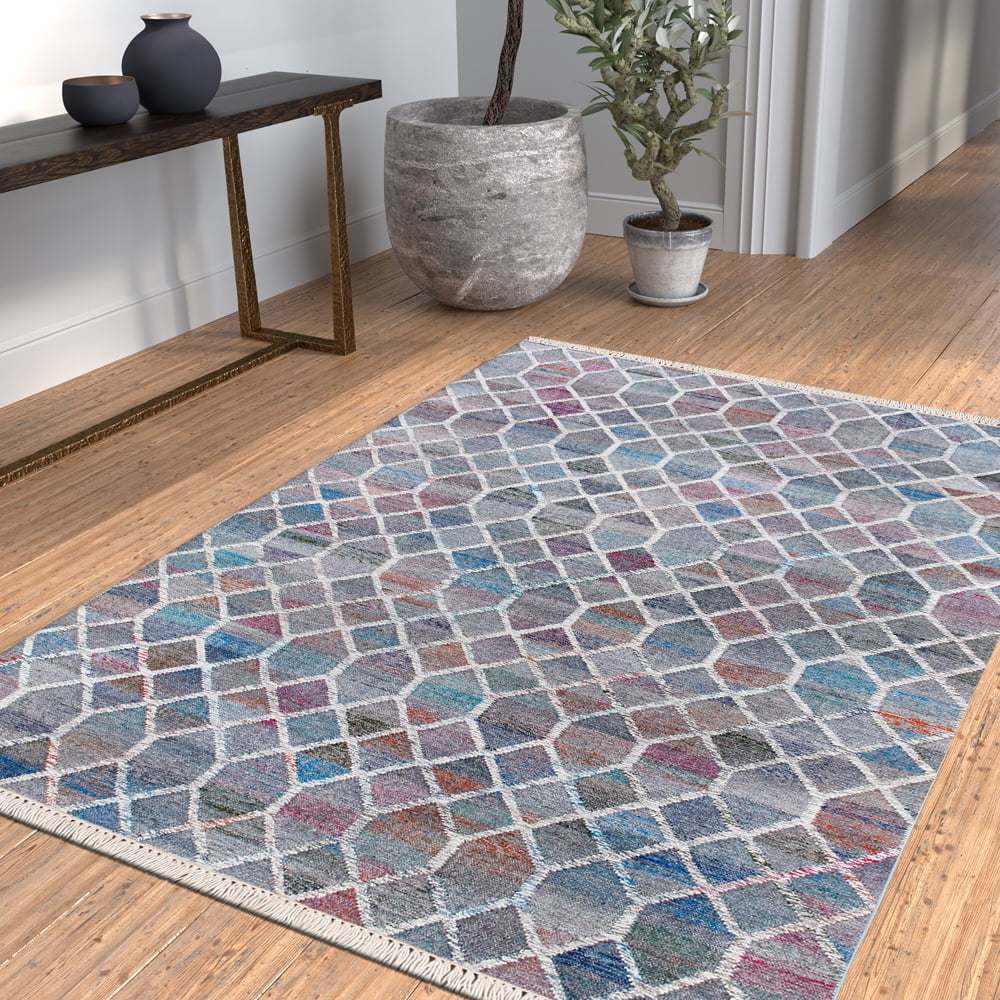 Ox Bay Finley Modern, Bohemian Geometric Hand-Made Area Rug, 6' x 9'