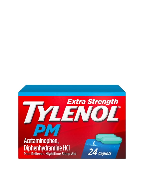 Tylenol PM Extra Strength Pain Reliever & Sleep Aid Caplets, 24 Ct