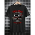 thumbnail image 3 of [Polyester T-Shirt] Summer Essential Men's Casual Crew Neck T-Shirt | Polyester, Machine Washable, Black, Red & White "THE A-TEAM" Graphic Print Design, Perfect Gift for Men, 3 of 8
