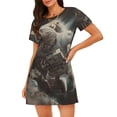 thumbnail image 1 of Disketp Astronaut Polar Bear Roar para Camisón Corto de Manga Corta para Mujeres, Camisón Cómodo con Escote Redondo, Bonito y Confortable, 1 of 6
