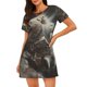 thumbnail image 1 of Easygdp Astronaut Polar Bear Roar Camisón de manga corta para mujer, informal, estampado, 1 of 6