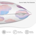 thumbnail image 6 of LNWH Powder Blue Cloud Throw Pillow Covers, Square Soft Linen Decorative Pillow Cases, 16"x16", 6 of 8