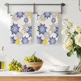 thumbnail image 3 of Geometric Flower Kitchen Towels Set of 3, Vintage Country Floral Blue Yellow on Linen Absorbent Dish Towels for Kitchen, Microfiber Hand Towel, Quick Drying Tea Towel for Cleaning Dishcloths, 3 of 7
