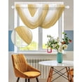 thumbnail image 3 of Yellow Ombre Sheer Waterfall Valance Curtains for Window, White Gradient Color Modern Abstract Art Rod Pocket Sheer Topper Swag Curtains for Living Room, Kitchen 38.5"W x 47.2"L, 3 Panels, 3 of 7