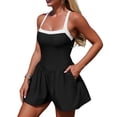 thumbnail image 2 of Maillots de Bain une Pièce pour Femmes, Contrôle du Ventre, Robe de Bain, Noir, P, 2 of 9