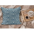 thumbnail image 2 of Abstract Fluffy Throw Pillow Cushion Cover, Ornamental Floral Pattern Antique Damask Flowers Curvy Repeating Tile Design, Decorative Square Accent Pillow Case, 26" x 26", Blue White, by Ambesonne, 2 of 5
