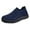 Dark Blue, variant on Fashion Spring And Summer Women Sports Shoes Flat Bottom Lightweight Slip On Fly Woven Mesh Breathable Comfortable Solid Color Casual Walking Shoes Women Sock Sneakers Pull-on Daily Shoes
