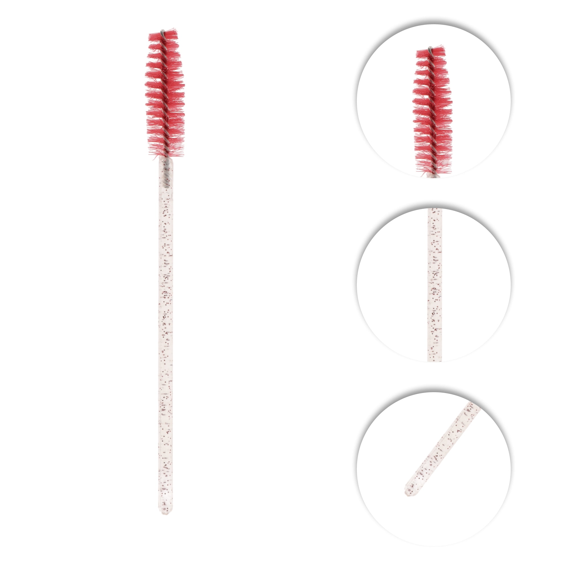 Unique Bargains Lightweight Eyebrow Brushes for Travel 50 Pcs Red