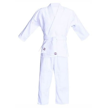 Karate Uniform in White Cotton & Polyester Blend (00 (4 to