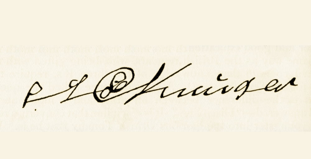 Signature Of Stephanus Johannes Paulus Kruger 1825 To 1904 Better Known As Paul Kruger And Affectionately Known As Uncle Paul Or Oom Paul State President Of The South African Republic From The Book So