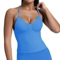 thumbnail image 1 of MIASHUI Camisoles pour Femmes Été Sans Manches Haut Décontracté avec Soutien-Gorge Intégré, Bleu, m, 1 of 5