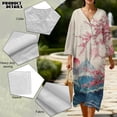 thumbnail image 5 of DISNIMO Floral Print Maxi Dresses for Women Casual Loose Dress V Neck Shift Dress Lightweight 3/4 Sleeve Dresses, S, 5 of 6