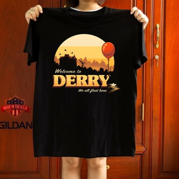 Welcome To Derry Pennywise Clown Horror Movie Unisex Tee Gift Graphic Tee,for unisex up to 5XL