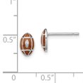 thumbnail image 3 of Versil Sterling Silver Rhodium-plated Enamel Football Post Earrings, 3 of 4