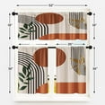 thumbnail image 5 of Mid Century Bohemian Kitchen Curtains Minimalist Window Curtains and Valances Set 36 Inch, Geometric Palm Leaf Sun Art Rod Pocket Short Tier Curtain, Vintage Small Curtains for Kitchen Decor, 5 of 6