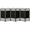 thumbnail image 3 of Red Lantern 3 ft. Short Fiber Weave Folding Screen - Black - 6 Panels, 3 of 7