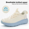 thumbnail image 5 of KOLILI Wide Toe Box Shoes Women Extra Wide Width Diabetic Road Running Shoes Gym Training Breathable Walking Sneakers Beige/Apricot 8.5-9 US/41 EU, 5 of 7