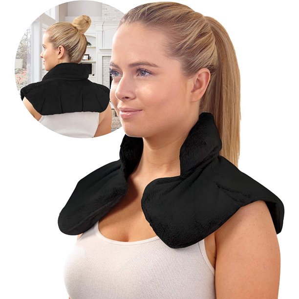 SHARPER IMAGE Hot & Cold Herbal Aromatherapy Neck & Shoulder Plush Wrap ...