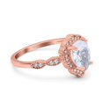 thumbnail image 2 of Rose Tone, Simulated Cubic Zirconia Size-8 Teardrop Pear Art Deco Wedding Bridal Engagement Ring 925 Sterling Silver, 2 of 7