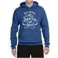 thumbnail image 2 of Wild Bobby Raised on Sweet Tea and Jesus Inspirational/Christian Unisex Graphic Hoodie Sweatshirt, Vintage Heather Blue, Medium, 2 of 5