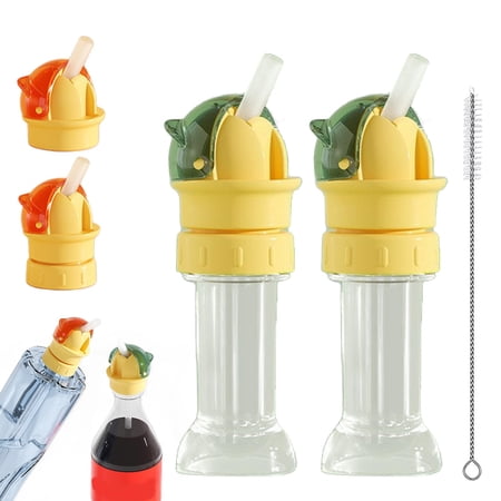 Reusable Children Beverage Water Bottle Straw Lid, 2 in 1 Design Straw Cap Portable, Water Bottle Spout Adapter for Kids, No Spill & BPA Free, Suitable for A Variety Of Bottle Mouths