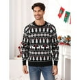 thumbnail image 2 of Yesfashion Man's Christmas Sweater Reindeer Snowflake Pattern Crew Neck Holiday Pullover Knitwear, 2 of 4