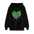 thumbnail image 3 of VBTAPA Womens St. Patrick's Day Sweatshirt Funny Clover Hoodie Long Sleeve Casual Irish Shirt Green Shamrock Pullover Tops Black M, 3 of 6