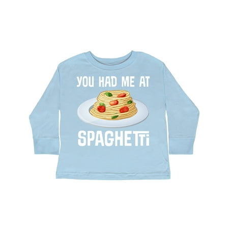 

Inktastic You Had Me At Spaghetti Gift Toddler Boy or Toddler Girl Long Sleeve T-Shirt