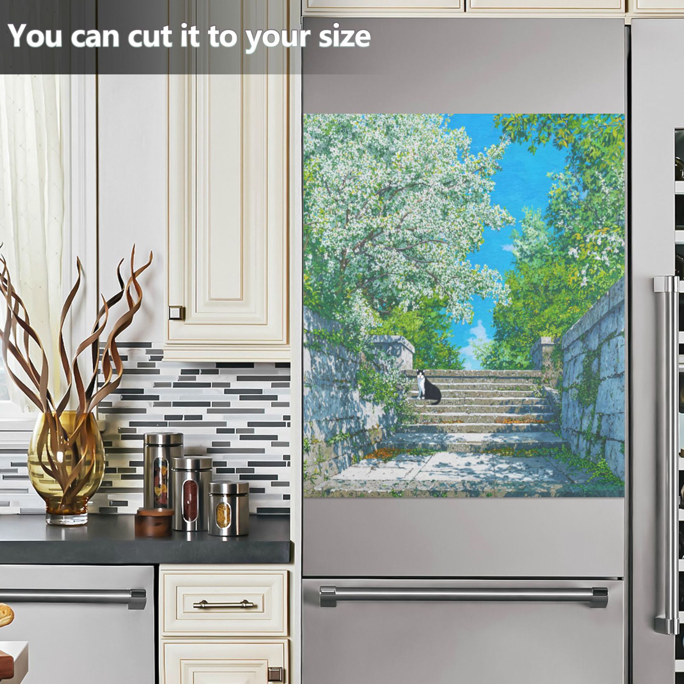 Dishwasher Magnetic Refrigerator Magnet Cover Sticker Home Decorative 23"x26" Spring Morning