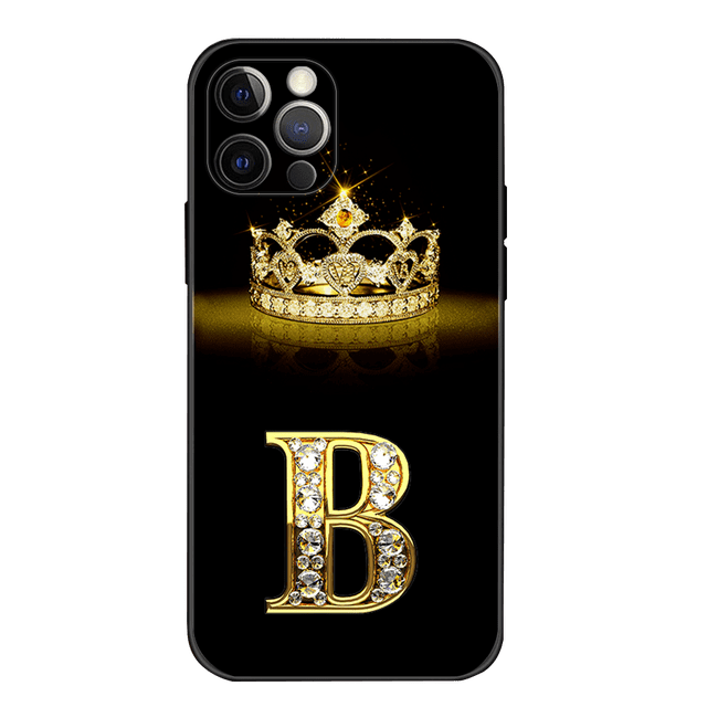 Funda de silicona suave para iPhone, carcasa con letras de corona de diamante, 11, 13, 12, 14 Pro, 14 Pro, Max, XS, XR Fivean unisex