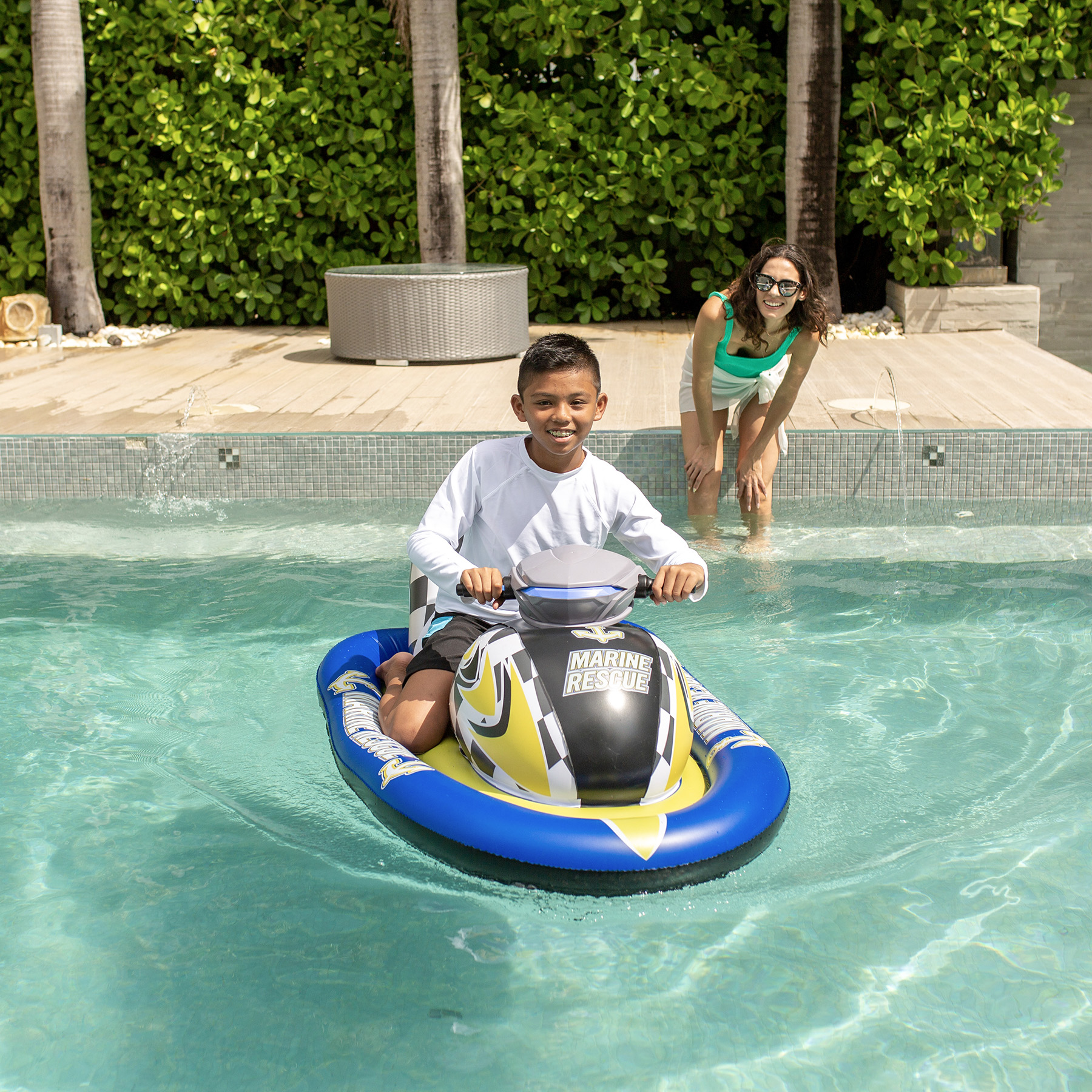 PoolCandy Marine Rescue Motorized Ride-On Inflatable Watercraft Float - image 4 of 4