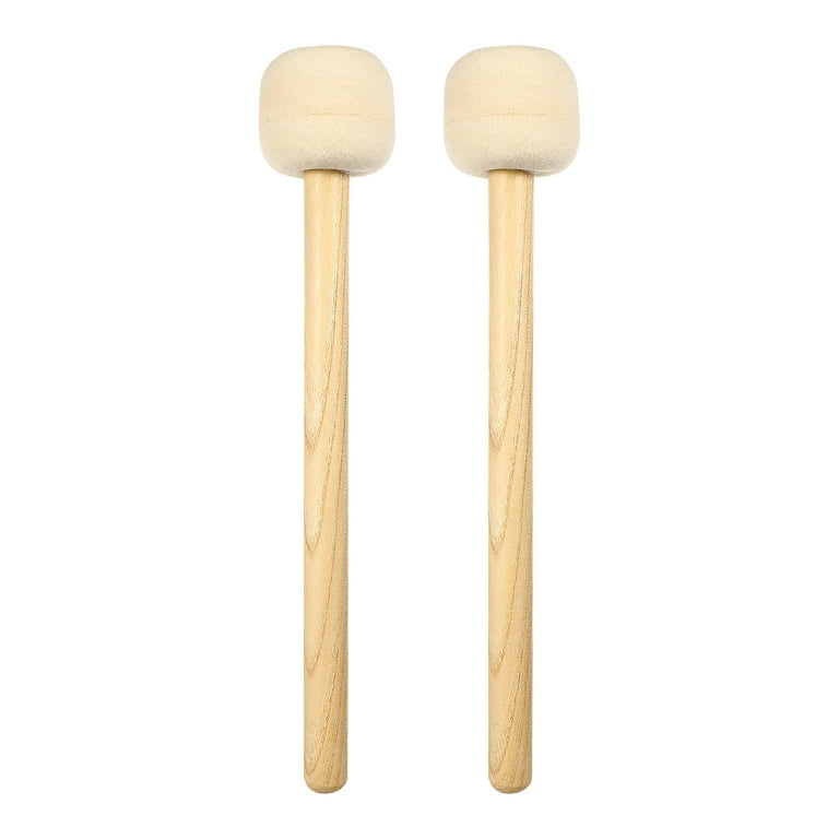 2pcs Wooden Drum Mallets Sticks Wool Felt Head Drum Mallets Instrument  Percussion Sticks Bass Drum Sticks