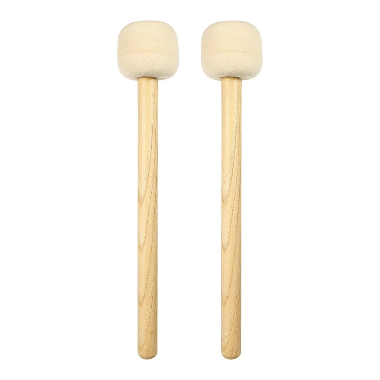 2pcs Wooden Drum Mallets Sticks Wool Felt Head Drum Mallets Instrument  Percussion Sticks Bass Drum Sticks