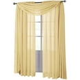 thumbnail image 2 of Sheetsnthings Solid Abri Rod Pocket, 50-Inch Wide x 108-Inch Long Crushed Sheer Curtain Panel, Soft Gold, 2 of 4