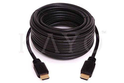 HDMI Cable,KAYO High Speed HDMI1.4/2.0 Super HD 4K 2160p Cable w/Signal Booster+Bonus CABLE TIE+USB Charger,Supports-4K 2160p/1080p HD,3D,Ethernet & Audio Return,PS3/PS4,Xbox360 (75FT -1PK)