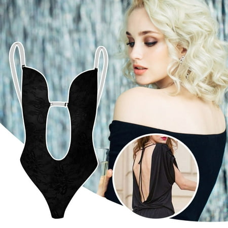 GZWYHT Shapewear Tummy Control Clearance Waist Trainer Shapewear For Women Plus Size Backless Built In Bra Body Shaper Seamless With Open Crotch Strapless Shapewear Body Shaper  Black XL