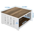 thumbnail image 6 of DEXTRUS Coffee Table, Square Coffee Table, Farmhouse Coffee Table with Half Open Storage Compartment for Living Room, Brown&White, 6 of 6