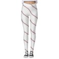 thumbnail image 1 of Gibobby Medias Termicas Afelpadas de Forro Polar Mallas con estampado de béisbol de a la moda para mujer, mallas deportivas de Yoga con Control para mujer(Blanco,G), 1 of 5