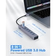 thumbnail image 2 of Hub USB C a USB FORIDA Adaptador USB 3.0 de 8 puertos con puerto de alimentación, 2 of 8