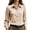 Beige, variant on THNCYX Striped Button Up Long Sleeve Shirts For Women Collar Pocket Casual Work Office Blouses Soft Comfort Womens Tops Professional Look