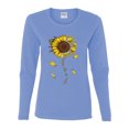 thumbnail image 2 of You Are My Sunshine Skull And Sunflower Inspirational/Christian Womens Graphic Long Sleeve T-Shirt, Light Blue, Medium, 2 of 3