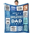thumbnail image 1 of LHSHID Dad Blanket Gifts for Dad on Fathers Day from Daughter or Son World's Greatest Dad Blanket Christmas Birthday Present for Father New Dad Gifts Ideas 40"x50", 1 of 7